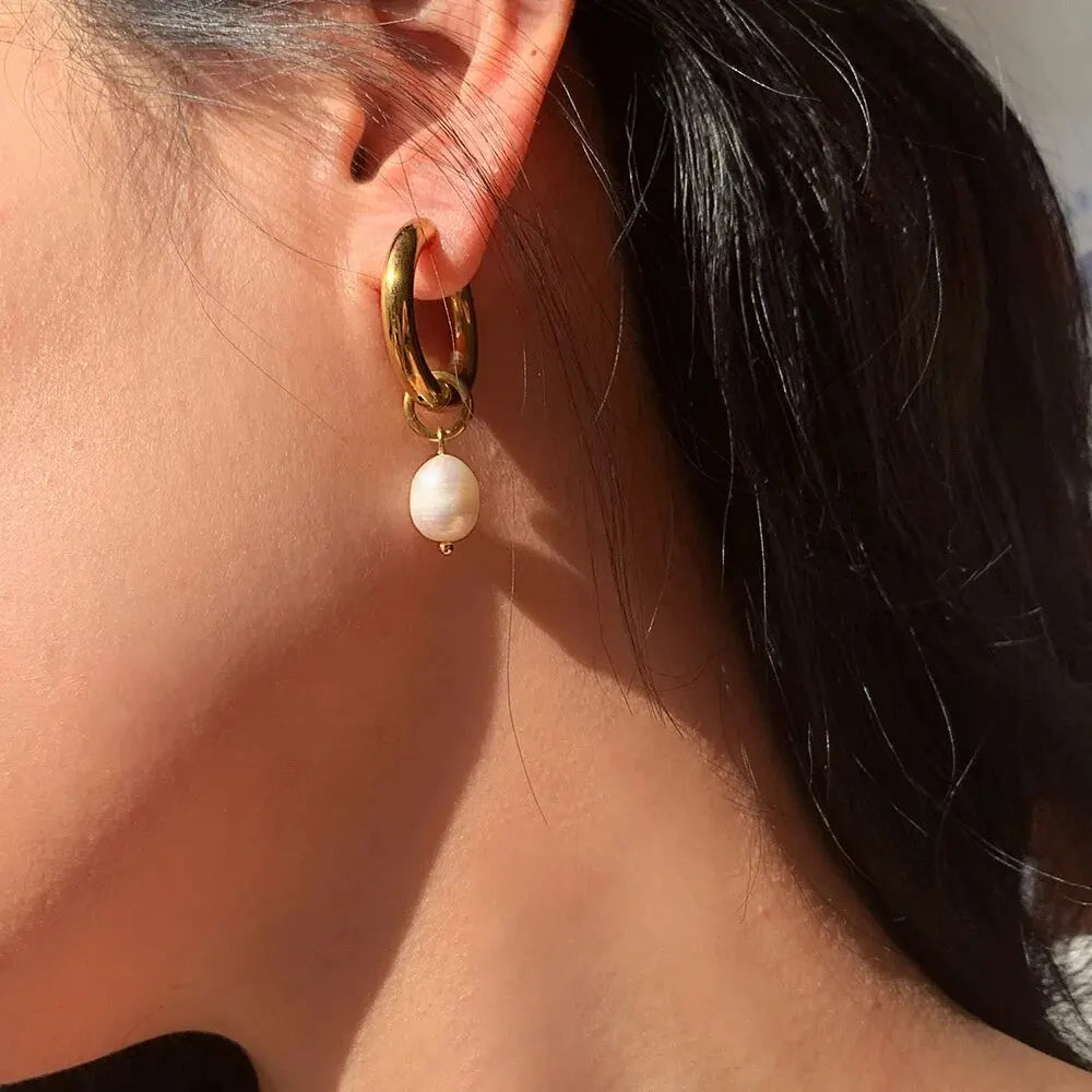 Pearl Pendant Earrings