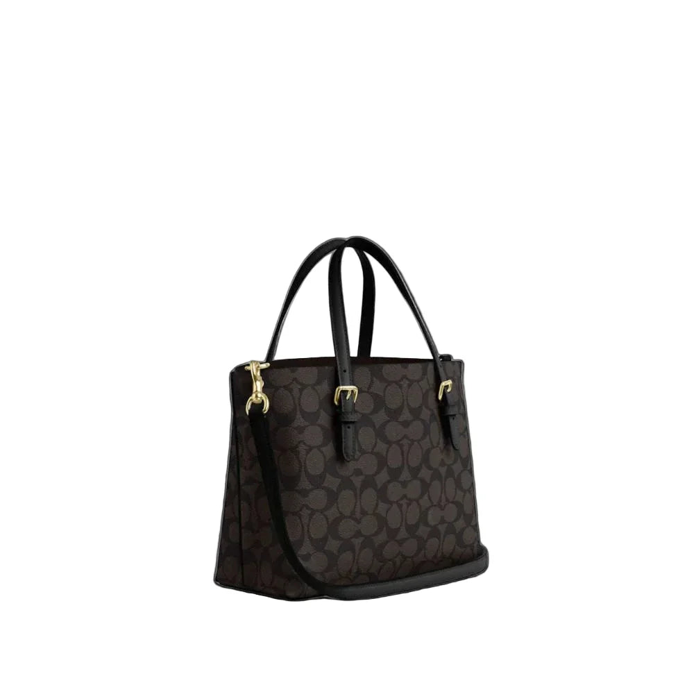 The Mollie Tote Bag 25 In Signature Canvas -  Walnut/Black