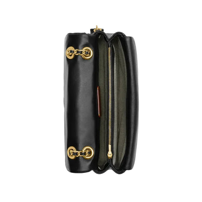 The Tabby Shoulder Bag 26 With Pillow Quilting - Brass/Black